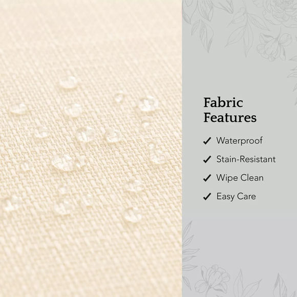 New Laurel Solid Texture Water Stain Resistant Tablecloth 60"X120" Oblong Ivory - Picture 5 of 5